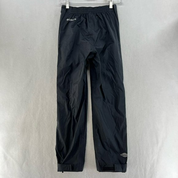 Columbia Rain Pants child’s  Sz M Black Omni Tech Waterproof Breathable Nylon - Picture 2 of 13